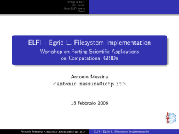 ELFI - Egrid L. Filesystem Implementation - Workshop - Indico