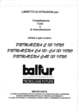 LIBRETTO DI ISTRUZIONI per: I