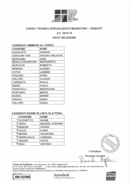Esiti selezione Tecnico specializzato in Marketing