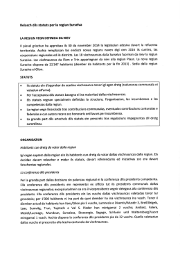 Relasch dils statuts per la regiun Surselva