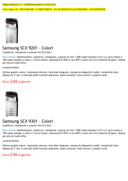 Samsung SCX 9201 - Colori Samsung SCX 9301