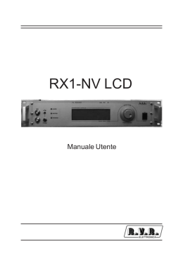 RX1-NV LCD - RVR Elettronica SpA Documentation Server