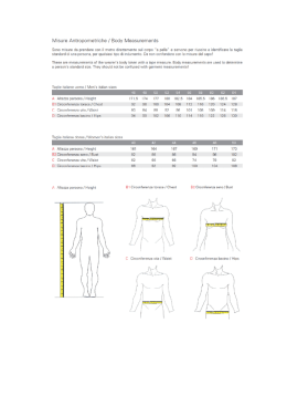 lVlisure Antropometriohe / Body Measurements