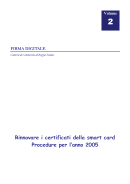 Rinnovare i certificati della smart card Procedure per l`anno 2005