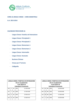 calendario dei corsi semestrali