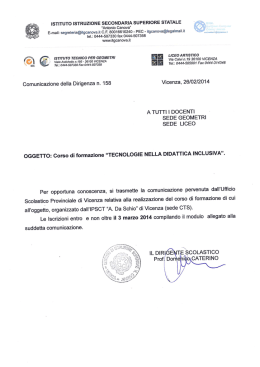 Comunicazione della dirigenza n. 158