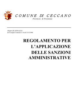 regolamento per l`applicazione delle sanzioni amministrative