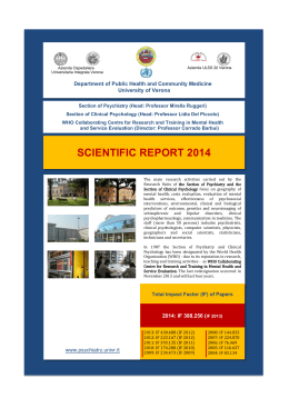 SCIENTIFIC REPORT 2014