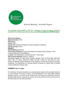 Science Meeting &ndash; Scientific Report - Psi-k