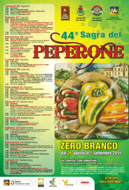 Venerd&igrave; 26 Agosto - delizie d`autunno