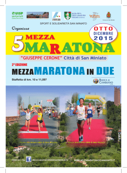 Volantino Mezza Maratona Città di San Miniato 2015