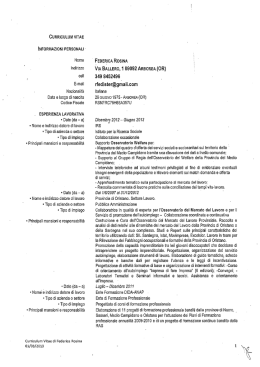 Curriculum Vitae aggiornato al 01 marzo 2013