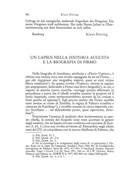 UN LAPSUS NELLA HISTORIA AUGUSTA E LA BIOGRAFIA DI FIRMO