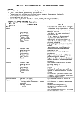 Curricolo Scuola Secondaria di I grado a.s. 2015