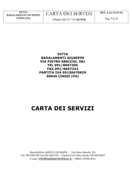 CARTA DEI SERVIZI
