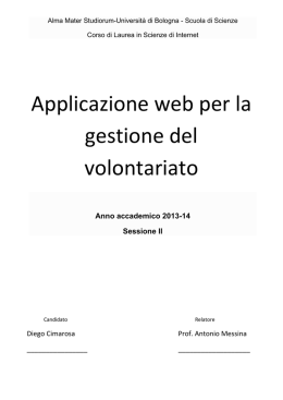 Applicazione web per la gestione del volontariato