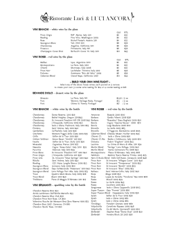 Wine Menu - Ristorante Luci