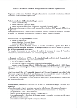 Iscrizione all`Albo dei Presidenti di Seggio