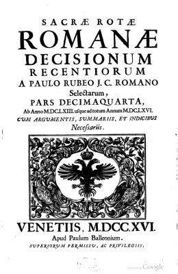 Sacrae Rotae Romanae Decisiones Recentiores