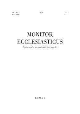 MONITOR ECCLESIASTICUS