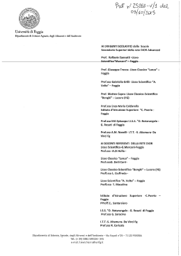 COMUNICAZIONE DIP SCIENZE AGRARIE UNIFG