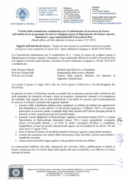 Verbale - Universit&agrave; degli Studi di Pisa
