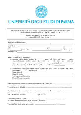 Progetto formativo interno - Università degli Studi di Parma