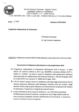 Validazione Relazione - Anno 2014