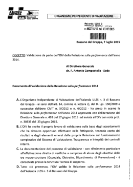 Validazione della relazione sulla performance