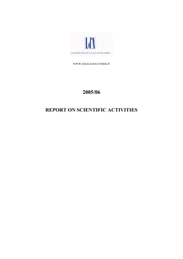 Report on Scientific Activities 2005 – 2006