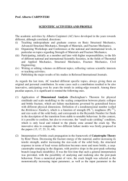 Prof. Alberto CARPINTERI SCIENTIFIC ACTIVITIES AND PROFILE