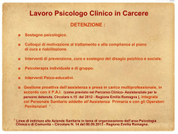 Lavoro Psicologo Clinico in Carcere