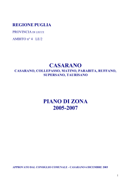 CASARANO PIANO DI ZONA 2005-2007
