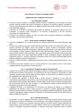 Scienze e tecnologie animali - Scuola di Agraria e Medicina