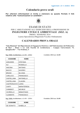 Calendario prove orali ESAMI DI STATO