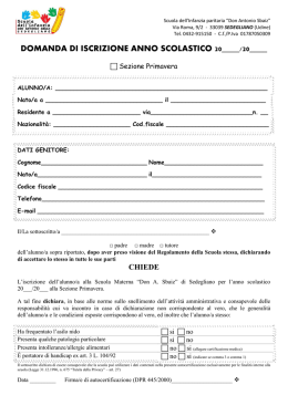 scarica modulo d`iscrizione sezione primavera