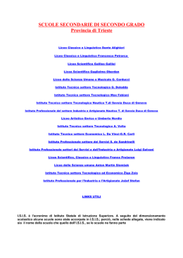 SCUOLE SECONDARIE DI SECONDO GRADO Provincia di Trieste