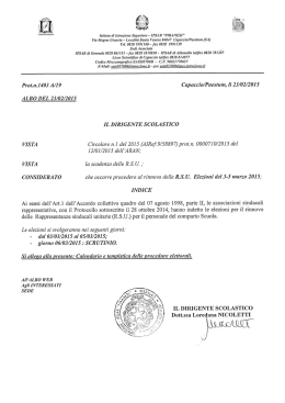 INDIZIONI ELEZIONI RSU E INSEDIAMENTO COMMISSIONE