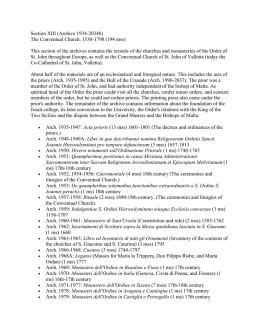 Section XIII (Archive 1934-2034b) The Conventual Church, 1530