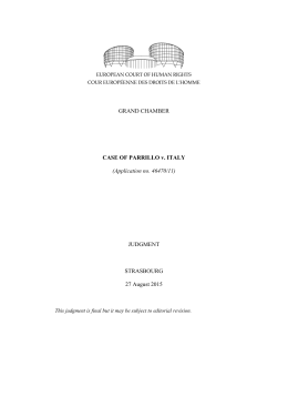 GRAND CHAMBER CASE OF PARRILLO v. ITALY