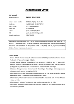 Curriculum vitae del soggetto incaricato