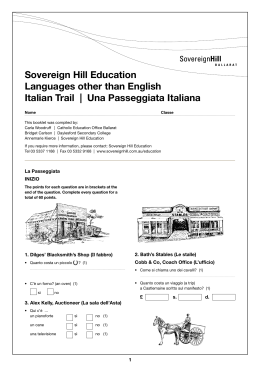 Sovereign Hill Education Languages other than English Italian Trail