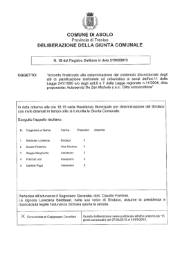 Provincia di Treviso DELLA GIN`Î` N. 19 del Registro Delibere in data