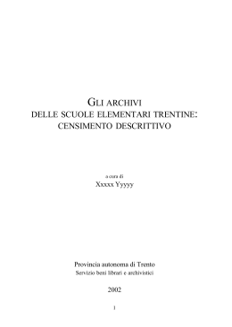 gli archivi delle scuole elementari trentine