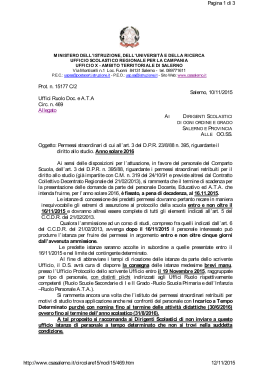 Prot. n. 15177 C/2 Salerno, 10/11/2015 Uffici Ruolo Doc. e A.T.A