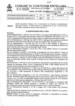 Determina R G N280 - Comune di Contessa Entellina