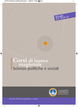 Opuscolo Lauree magistrali della Facolt&agrave; di Scienze politiche e sociali