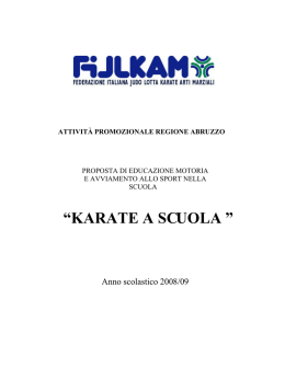 KARATE A SCUOLA - Ufficio Scolastico Regionale per l`Abruzzo