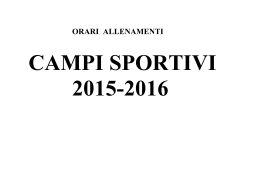 Calendario utilizzo impianti sportivi 2015-2016