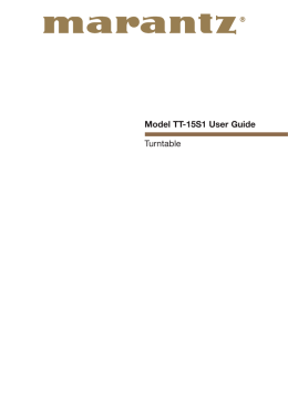 Model TT-15S1 User Guide Turntable